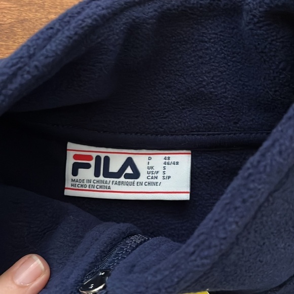 NWT FILA Fleece 1/4 Zip Pullover navy color size small - Picture 9 of 11
